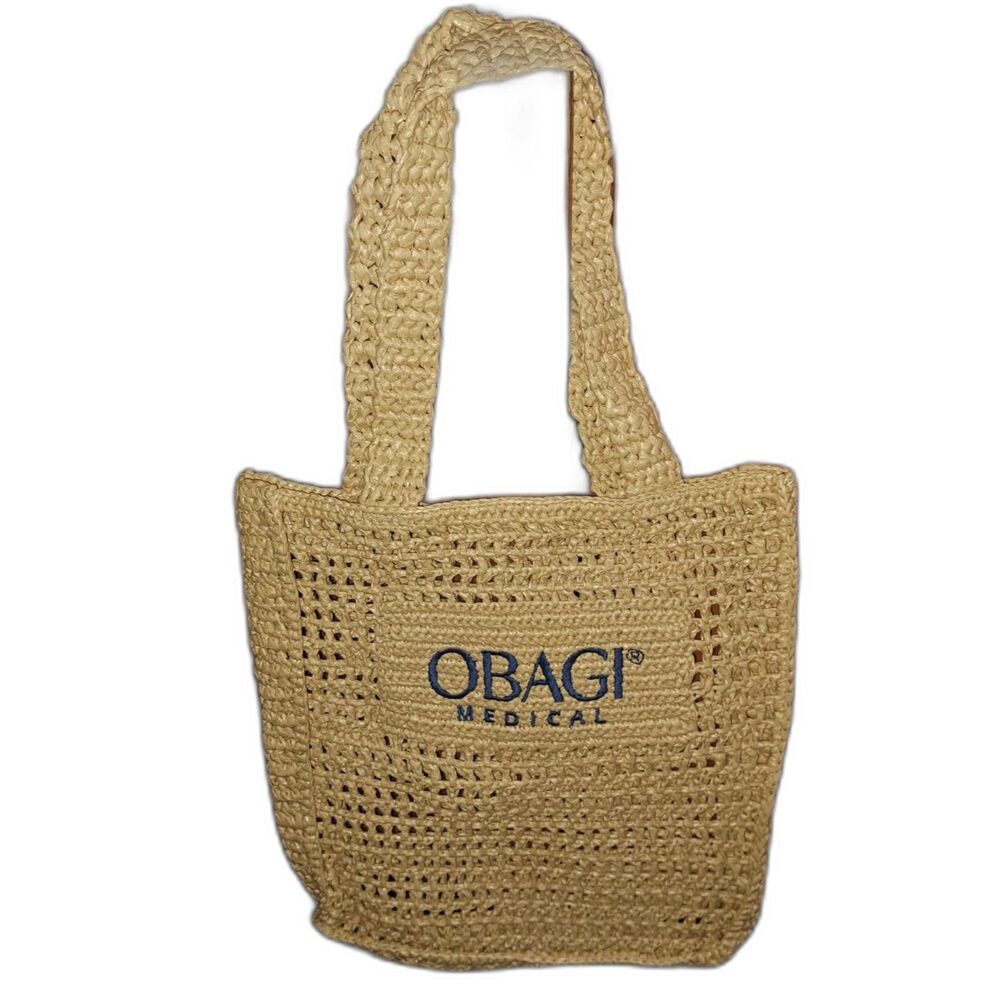Brand New Large OBAGI Woven Beach Bag - Purse - BEAUTY! 14" x 12" x 2"